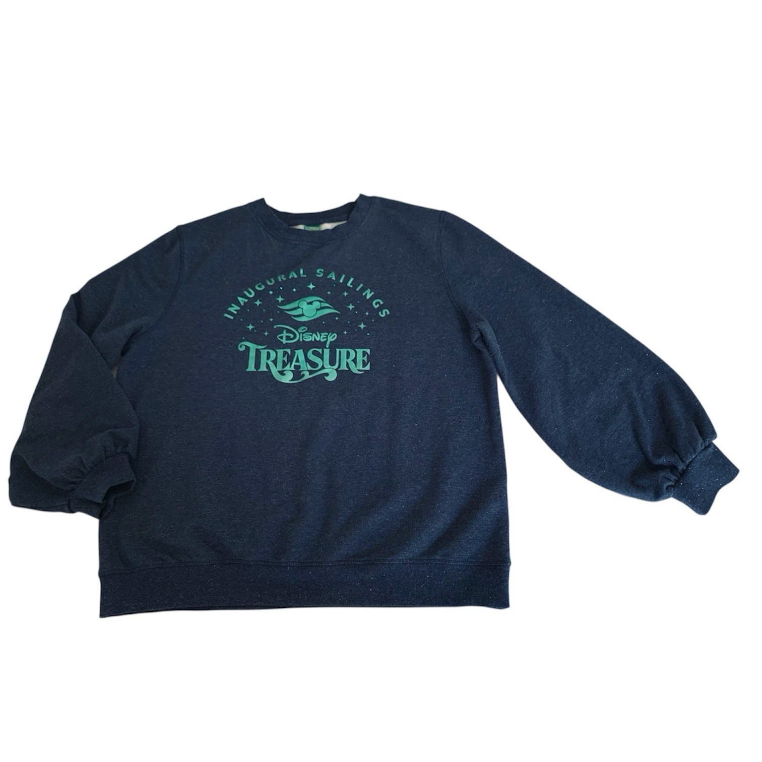 Disney Treasure Inaugral Sailings Sweatshirt Cruise Blue Sparkle Rare Adult L